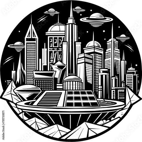        Future city vector illustration.
