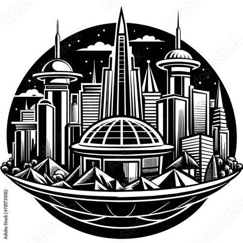        Future city vector illustration.
