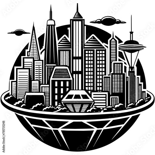        Future city vector illustration.
