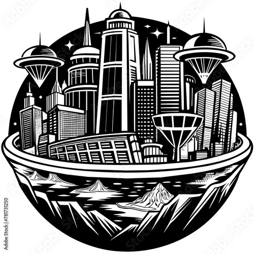        Future city vector illustration.
