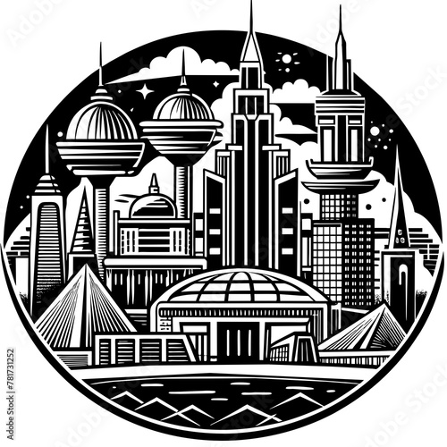        Future city vector illustration.
