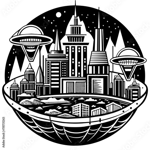        Future city vector illustration.
