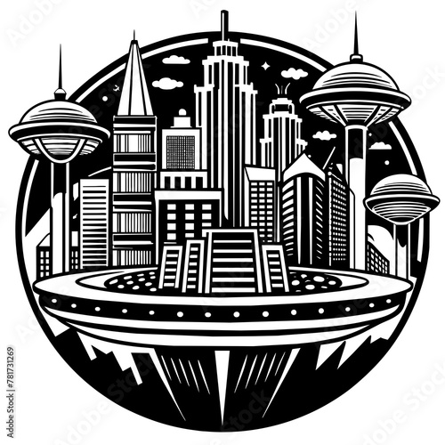        Future city vector illustration.
