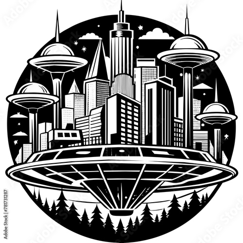        Future city vector illustration.
