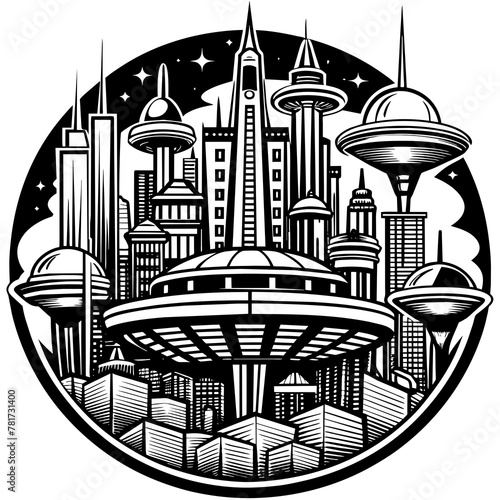        Future city vector illustration.
