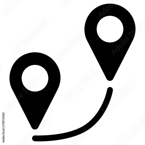 distance icon, simple vector design photo