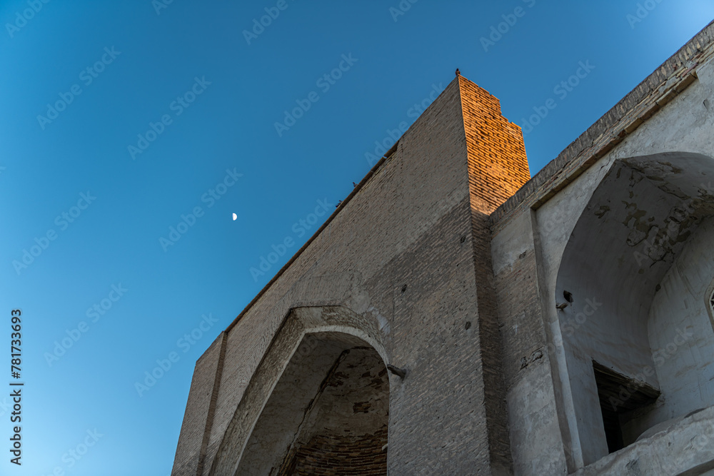 Walls of the ancient mosque of Bukhara in Uzbekistan.
