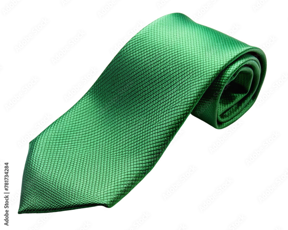 Rolled green tie isolated on transparent background Rolled green tie isolated on transparent background