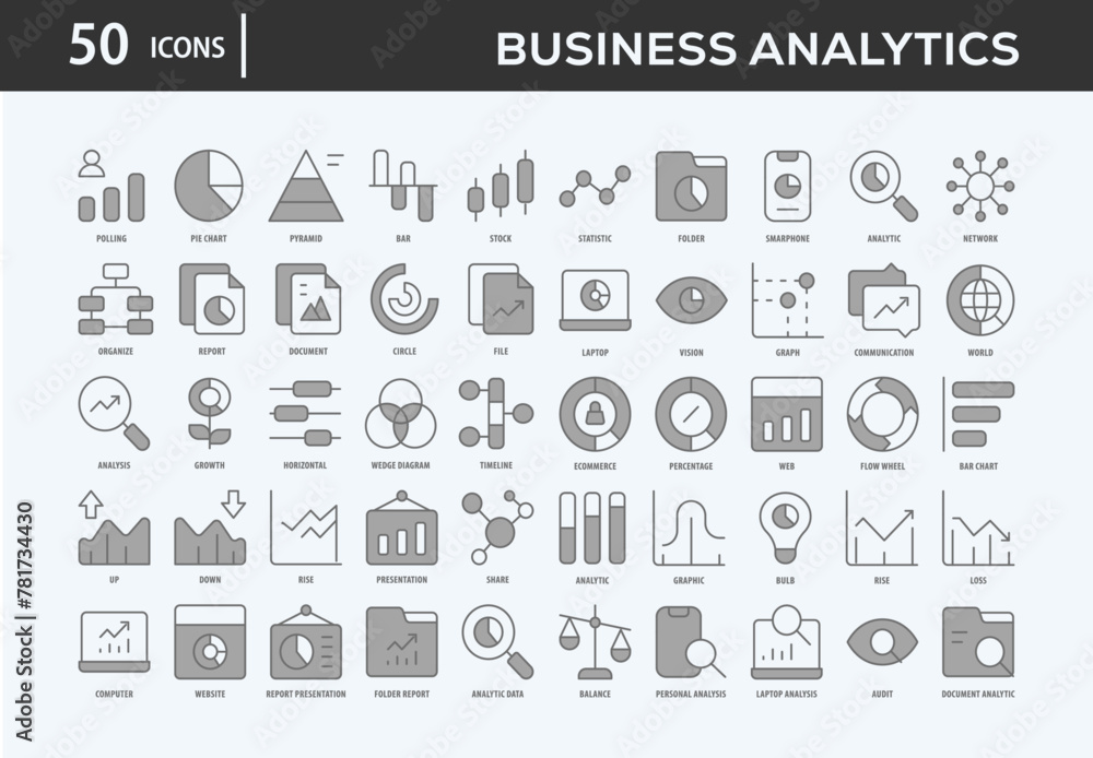 Business Analytics Icons Collection For Business, Marketing, Promotion In Your Project. Easy To Use, Transparent Background, Easy To Edit And Simple Vector Icons