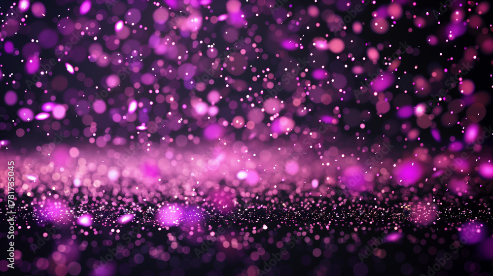 Black background with pink glitter falling on it, pink particles, vector illustration, flat design, high resolution, high detail, Defocused Lights, Glittering magenta confetti on black isolated. Black background with pink glitter falling on it, pink particles, vector illustration, flat design, high resolution, high detail, Defocused Lights, Glittering magenta confetti on black isolated.