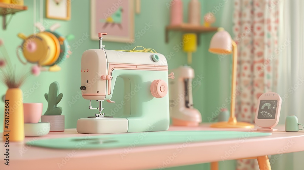 3D pastel sewing machines and smart home hubs