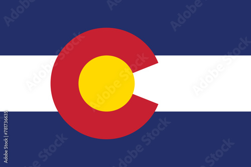 Flag of the state of Colorado. United States of America