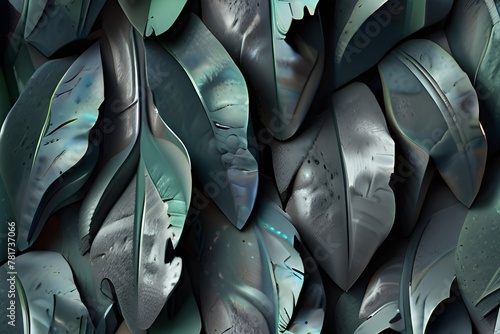Abstract quartzite stone organic nature leaves wallpaper background. 3d render illustration. Generative AI