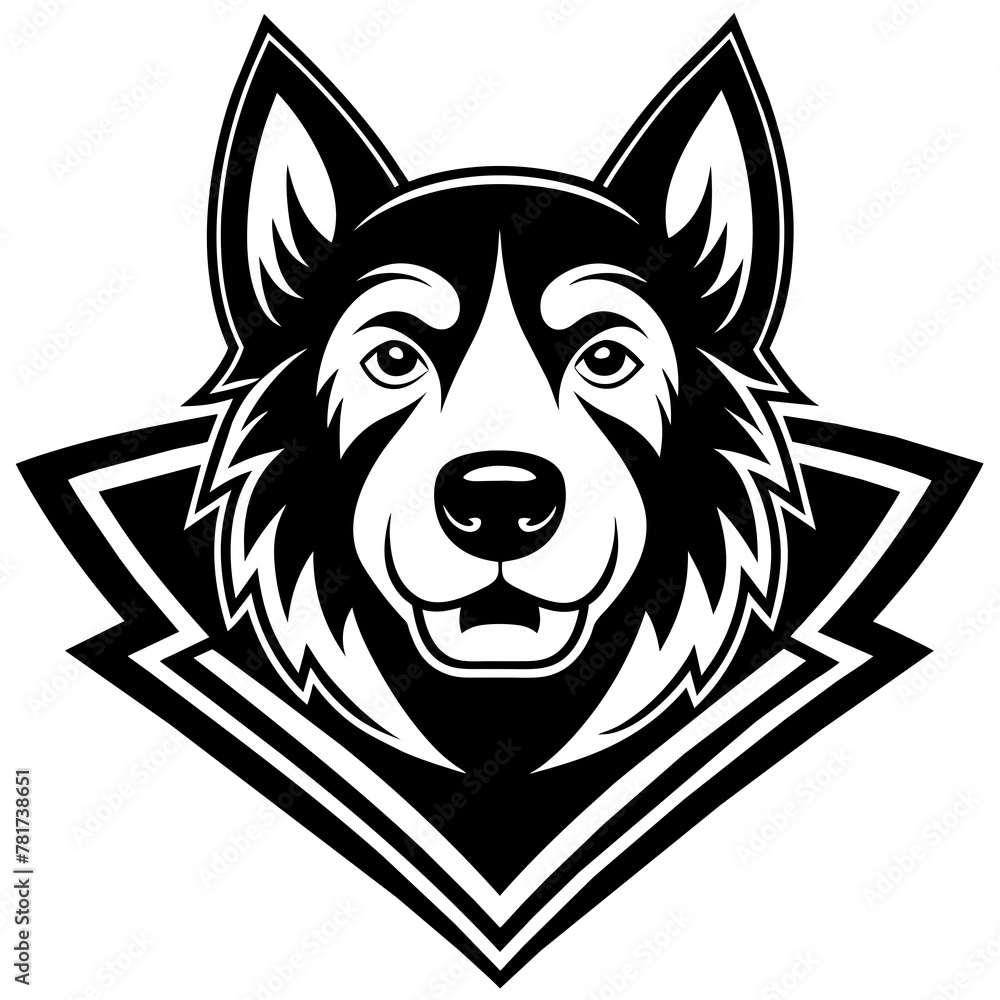 head of a dog mascot,dog silhouette,horse vector,icon,svg,characters,Holiday t shirt,black dog drawn trendy logo Vector illustration,wolf  on a white background,eps,png