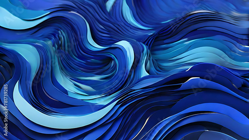 3D Abstract Blue and Light Blue background with Waves. abstract painted waves painting texture colorful background. abstract colorful background