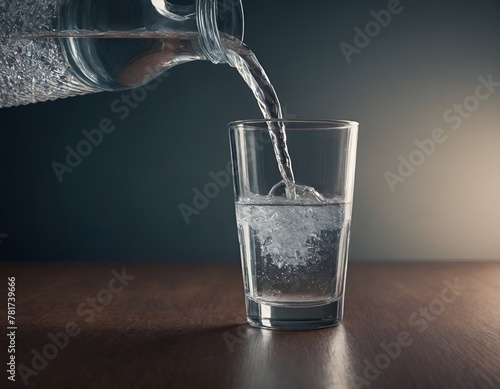 water elegantly pouring into a glass. Perfect for health, lifestyle, and beverage concepts