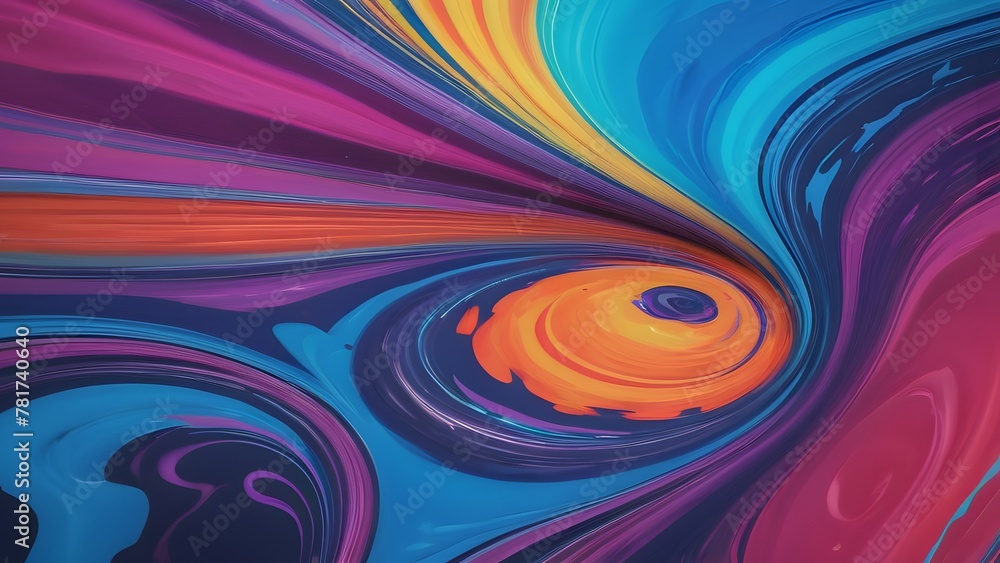 Fototapeta premium Vibrant wave pattern in colorful backdrop