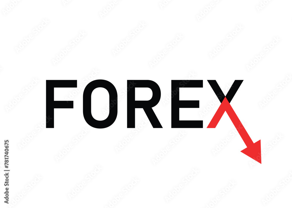 forex word with arrow graph going down loss decline market crash forex word with arrow graph going down loss decline market crash