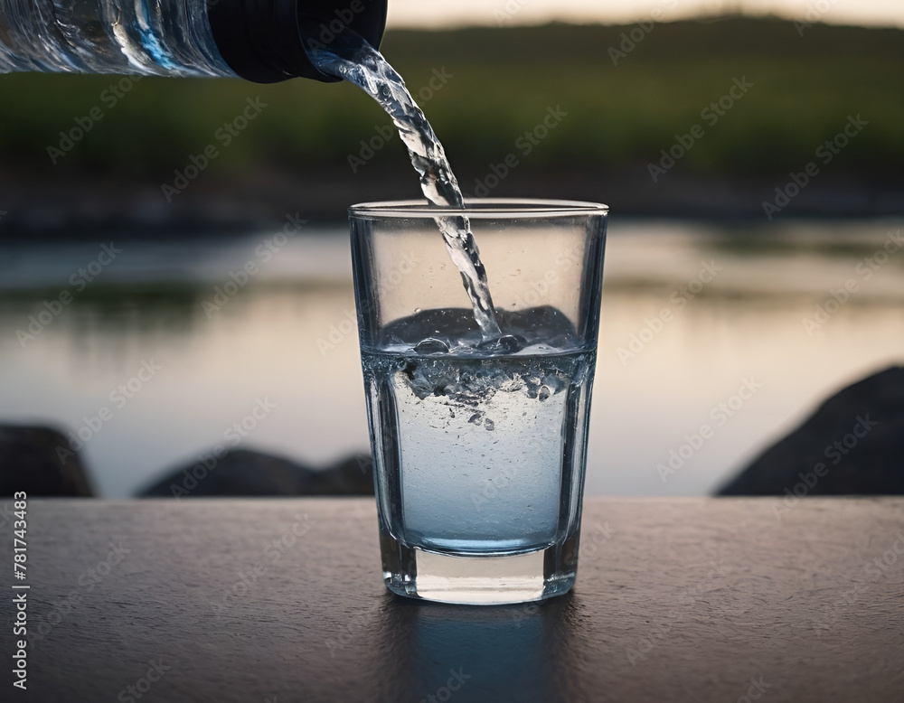 custom made wallpaper toronto digitalRefreshing Water Pouring into Glass