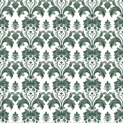 Floral green color, form natural, seamless fabric pattern. © mouse