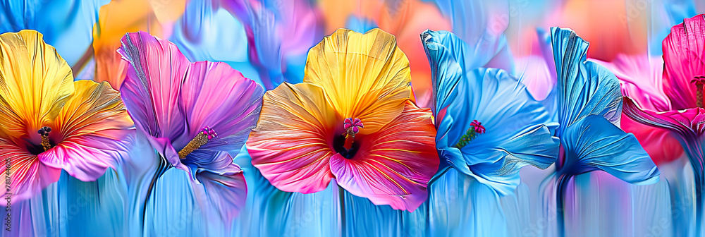 Colorful Spring Flowers, Bright Blooming Beauty, Nature and Floral Macro Close-Up, Vibrant Background