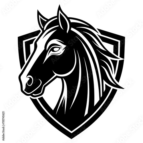 head of a horse mascot horse silhouette vector icon svg characters Holiday t shirt black horse face drawn trendy logo Vector illustration horse on a white background eps png