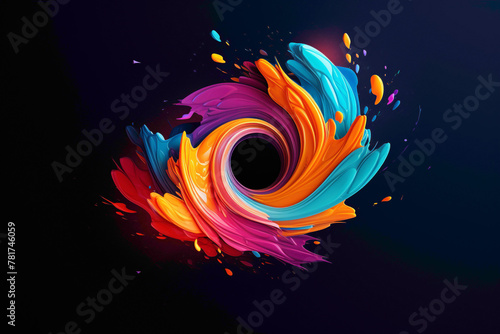 Abstract logo featuring dynamic shapes and vibrant colors, symbolizing the energy and vitality of creativity.