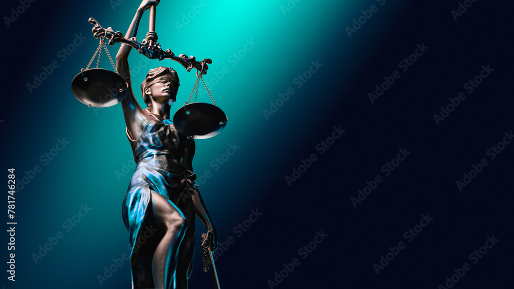 Legal Concept: Themis is Goddess of Justice and law - obrazy, fototapety, plakaty 