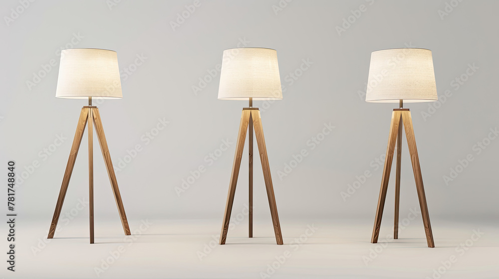 Set of modern cozy floor lamp on transparent background. Set of modern cozy floor lamp on transparent background.