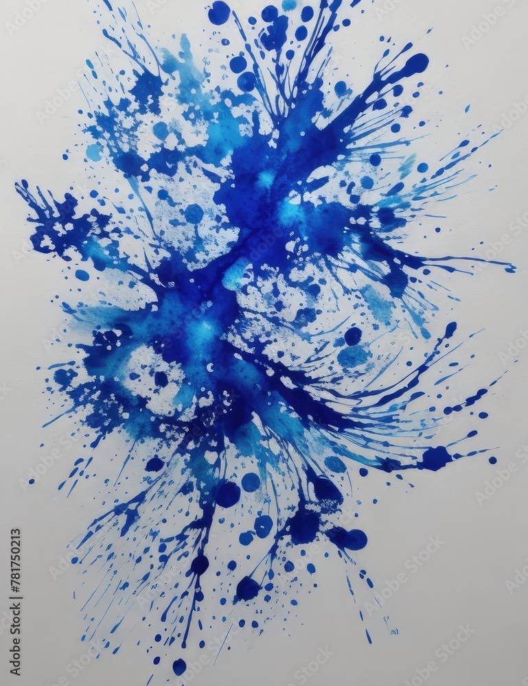 Blue ink blast, white background Blue ink blast, white background