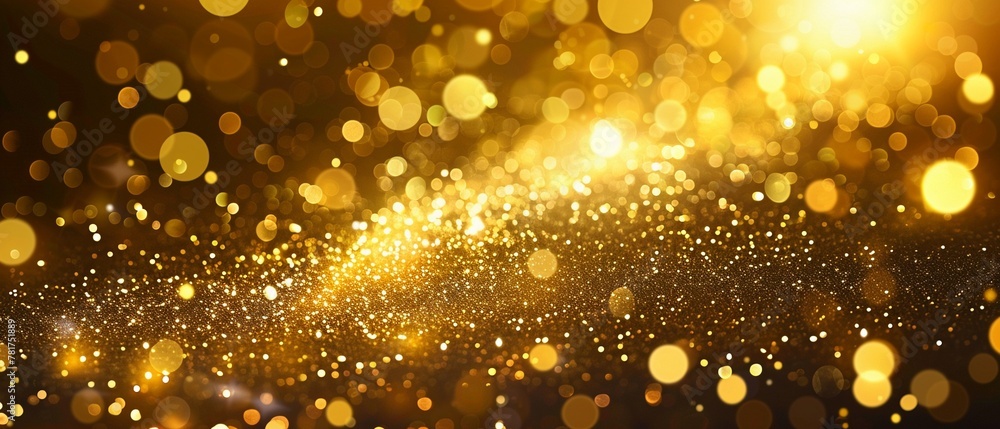 Sparkling gold foil background with dynamic light patterns ideal for premium event invites