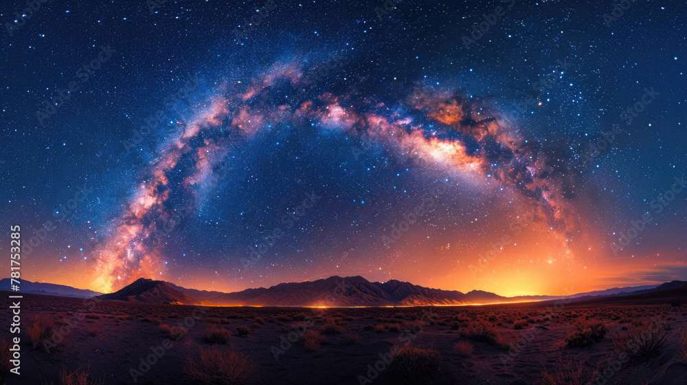 A breathtaking view of a night sky filled with countless stars and planets