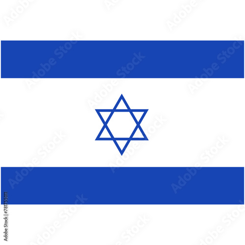 Israel Country Flag, Star of David, Blue Flag, Flag with Star, Vector Illustration