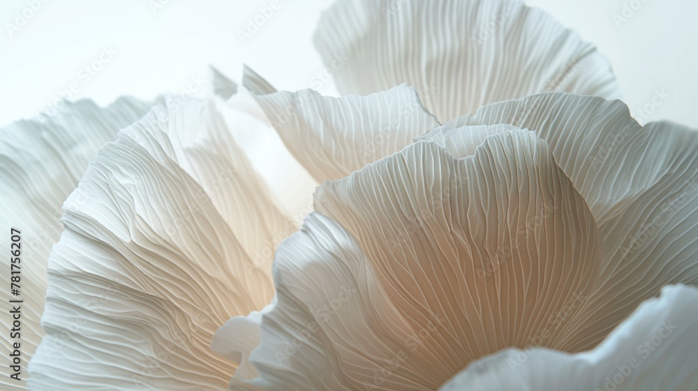 Close up of the petals of white poppies on a white background. Close up of the petals of white poppies on a white background.