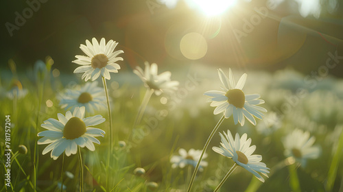  The pictures of all the daisies with the warm sunlight are so beautiful  daisies in a meadow