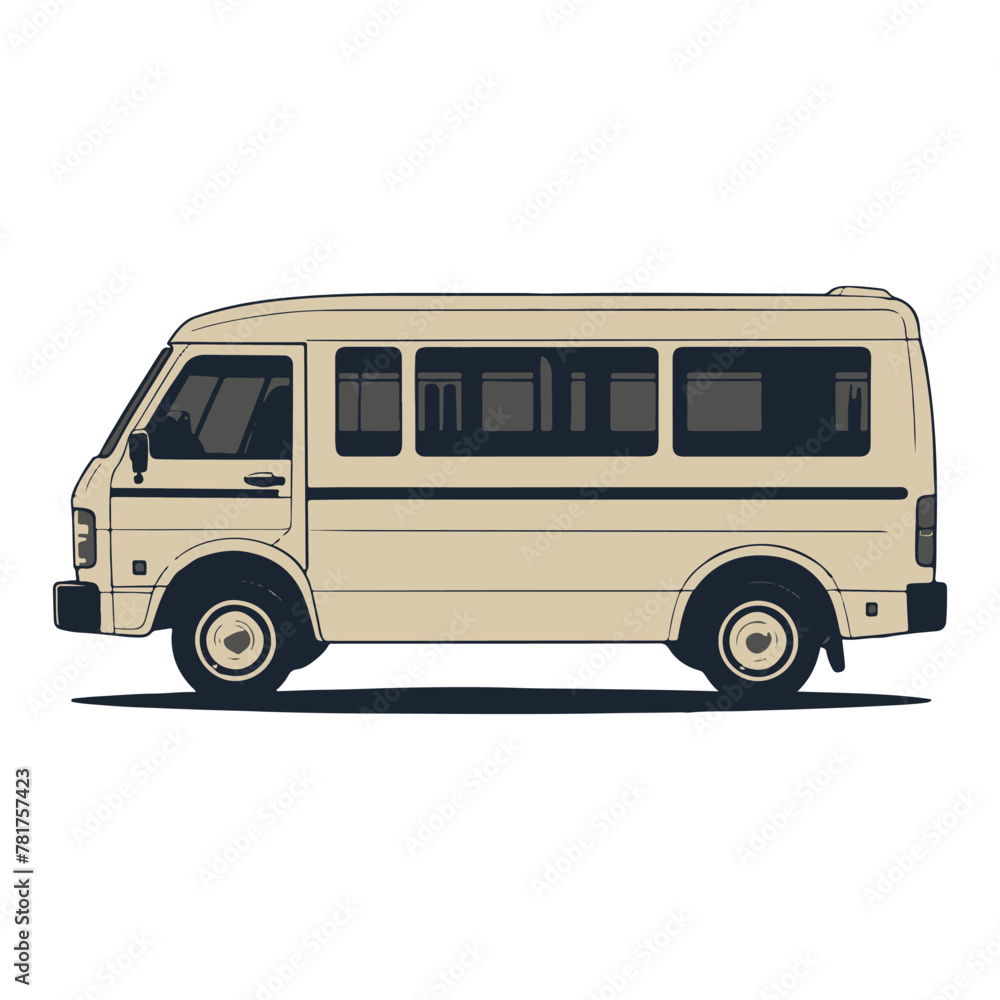 mini bus logo icon vector silhouette design image