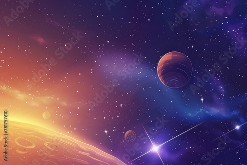 Space illustration gradient art background