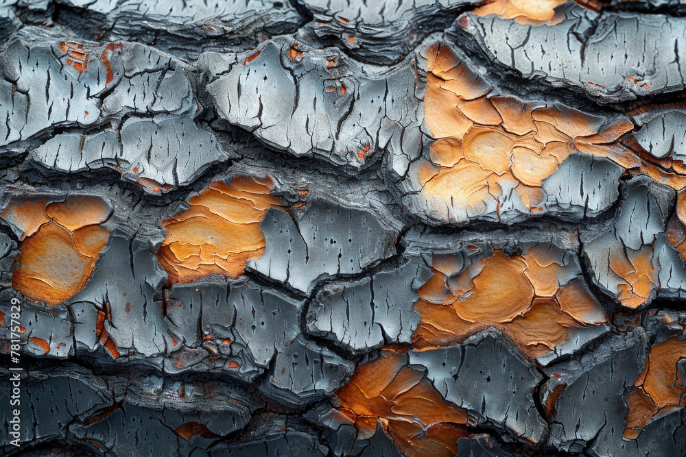 A captivating close-up of a birch tree's bark