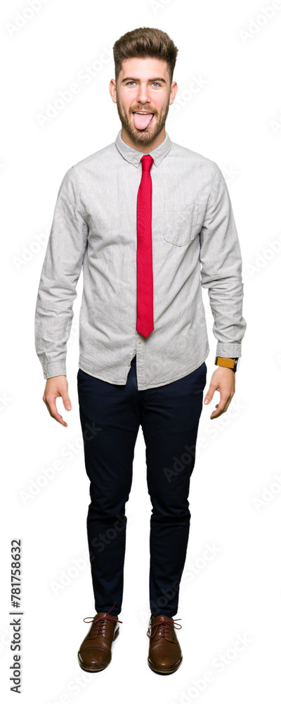 Young handsome business man sticking tongue out happy with funny expression. Emotion concept. Young handsome business man sticking tongue out happy with funny expression. Emotion concept.