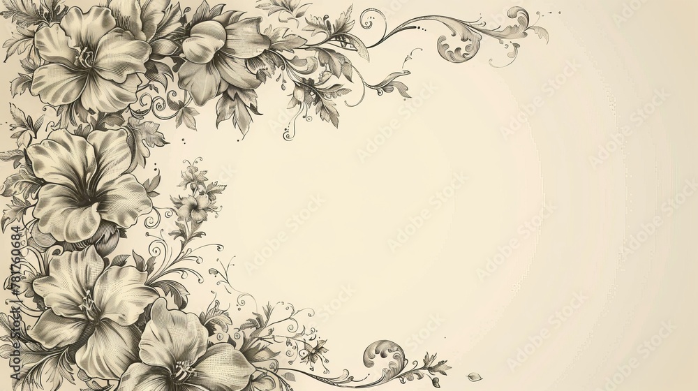 Floral Borders: A vector illustration of a vintage border with intricate floral designs
