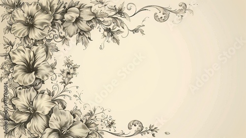 Floral Borders  A vector illustration of a vintage border with intricate floral designs