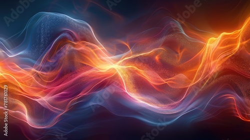 Abstract energy background with dynamic waves and ripples of light