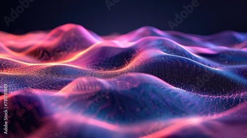 Abstract holographic waves dark background