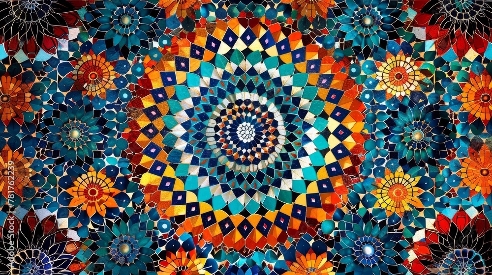 Mosaic Patterns: A vector illustration of a geometric mosaic design Mosaic Patterns: A vector illustration of a geometric mosaic design