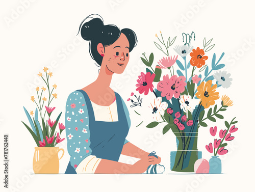 Animated Florist Preparing a Surprise Bouquet for a Special Day