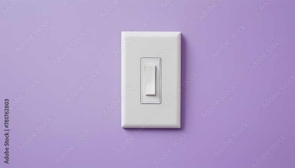 White Plastic Mechanical Switch Installed on Wall for Turning Lights On or Off White Plastic Mechanical Switch Installed on Wall for Turning Lights On or Off