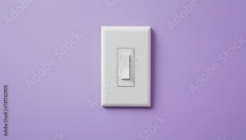 White Plastic Mechanical Switch Installed on Wall for Turning Lights On or Off photo