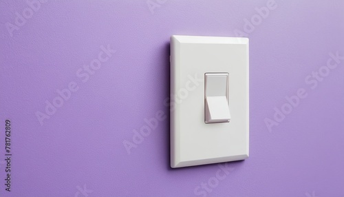 Hyper Detailed Masterpiece of Light Switch Isolated on Light Purple Wall photo