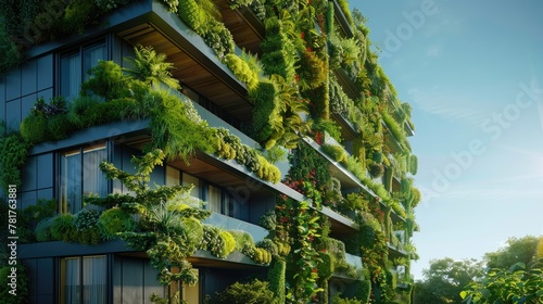 An image of a building with vertical gardens or living walls