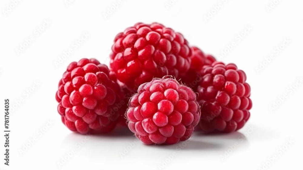 Fresh vibrant raspberries in a cluster Fresh vibrant raspberries in a cluster